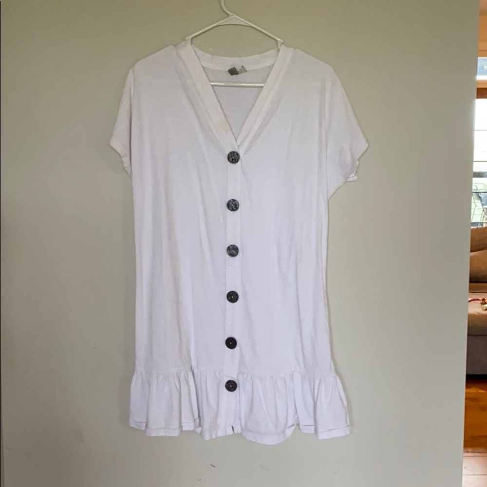 White tunic with buttons
